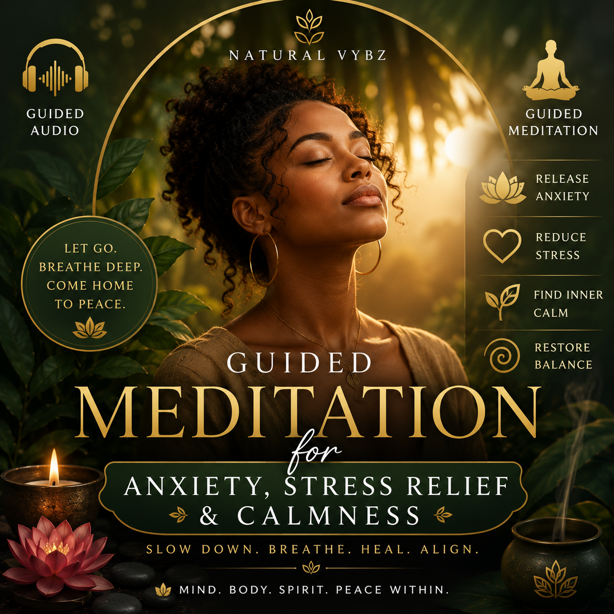 Natural Vybz Guided Meditation For Anxiety, Stress & Calmness