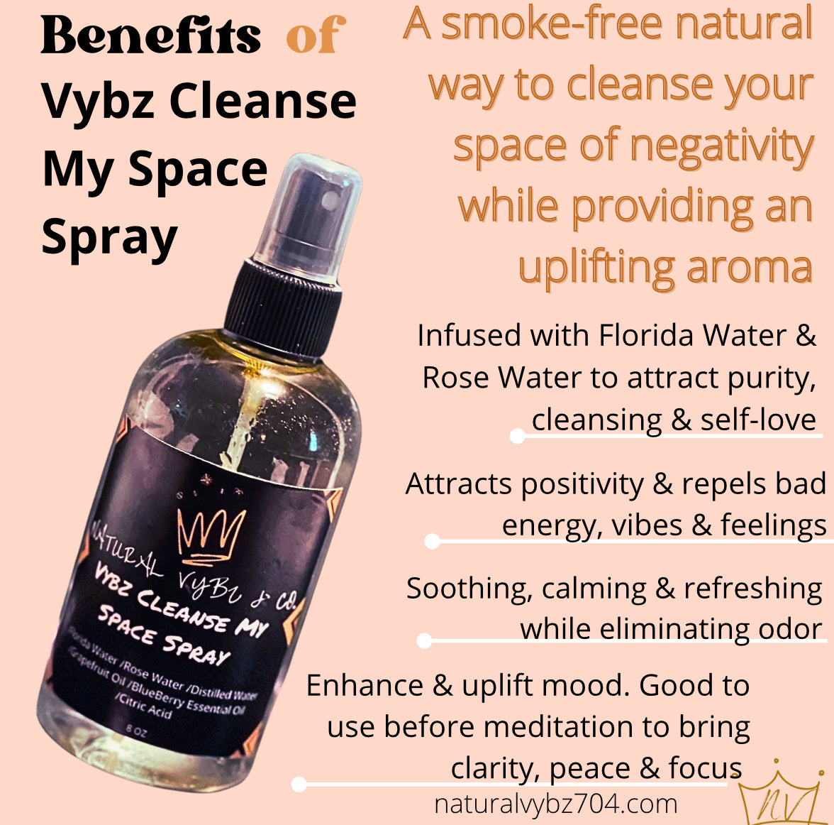 Vybz Cleanse My Space Spray | Purify and Refresh Your Space